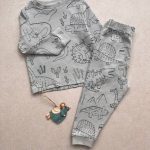 ست بلوز شلوار خانگی بیسکوییتی  تمساح کد d102 | برند H&M