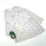 پیراهن دخترانه آستین بلند طرح قلب و گل کد d121 | برند H&M