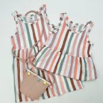 پیراهن دخترانه طرح راه‌راه کد d123 | برند H&M