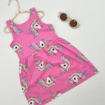 پیراهن دخترانه طرح یونیکورن کد d124 | برند H&M