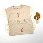 تیشرت تمام‌نخ طرح خرگوشی کرم کد d0134 | برند وارداتی