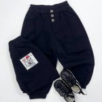 شلوار کتان پسرانه رنگ مشکی کد d0149 | برند H&M