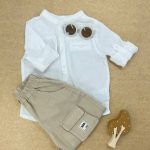 پیراهن آستین بلند موسلین رنگ سفید کد d0150 | برند وارداتی